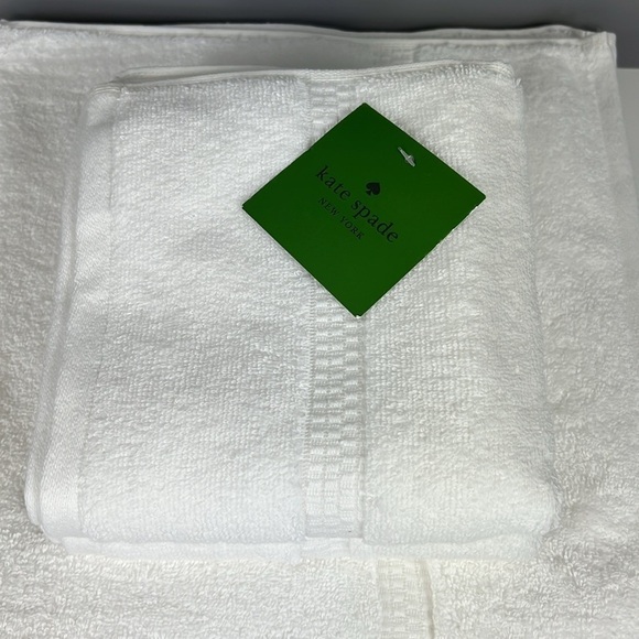 🛍️Kate Spade Bath Towel Set - White 100% Cotton - 3 Piece Set Plush Spa NEW - Picture 4 of 5